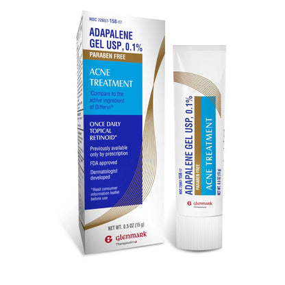 Glenmark Therapeutics Adapalene Gel 0.1% Acne Treatment, Paraben Free Topical Retinoid Cream for Face Glenmark Therapeutics
