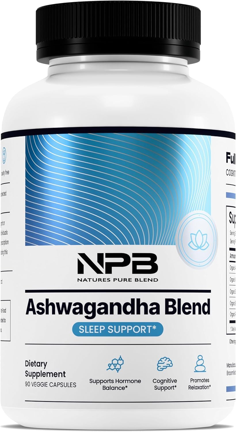 Nature's Pure Blend Ashwagandha Supplements – Organic Ashwagandha Root & Extract for Women and Men – Stress Relief, Sleep, and Mood Support – Athletic Performance & Focus Support – 60 Vegan Capsules Nature's Pure Blend buy australia supplements