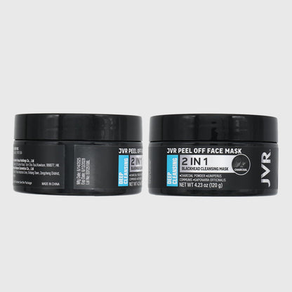 JVR Peel Off Face Mask, Blackhead Mask for Men, Charcoal Peel Off Black Mask, Facial Mask Refreshing and Deep Cleansing for All Skin Types 4.23 OZ JVR