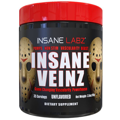 Insane Labz Psychotic and Insane Veinz Pre Workout Nitric Oxide Booster Stack, Increase Vascularity, Strength, Energy, Focus, Fruit Punch