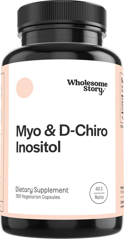 Wholesome Story Myo-Inositol & D-Chiro Inositol Supplement for Women | Fertility Supplements for Hormonal Balance & Ovarian Health Support | Myoinositol | Ideal 40:1 Ratio | 30 Servings