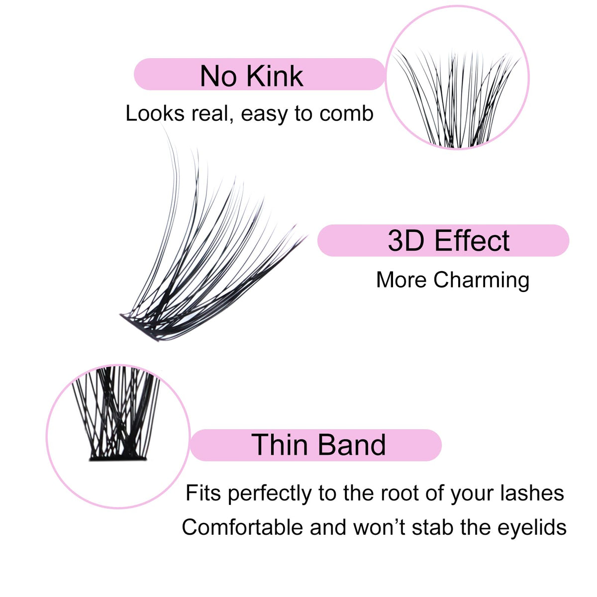 Cluster Lashes 40D Eyelash Clusters Mixed Tray Wispy Lash Clusters Extensions D Cluster Eyelash Extensions Individual Lashes DIY Lash Extension (40D-0.07D-9-16mm) LAUBESS