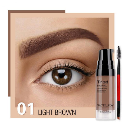 SACE LADY 3D Eyebrow Gel Waterproof, Light Brown, 0.2Fl Oz SACE LADY