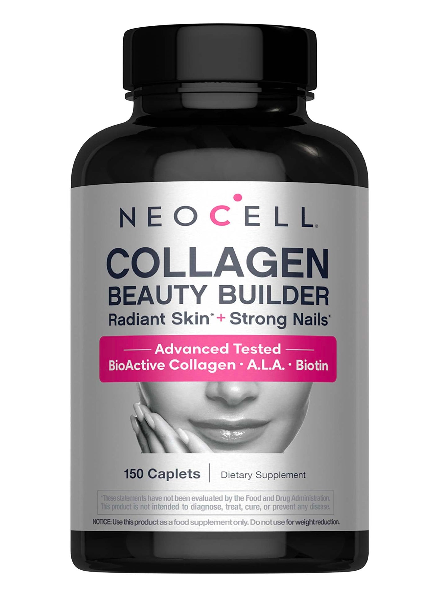 NeoCell Collagen Beauty Builder | 150 Caplets | Grass Fed BioActive Peptides | with Biotin and Hyaluronic Acid | Radiant Skin & Strong Nails Supplement NeoCell