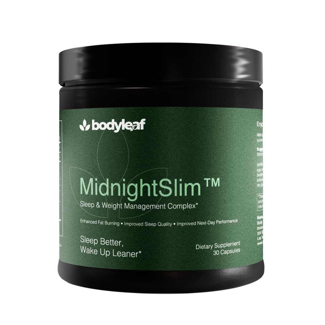 MidnightSlim™ | Advanced Nighttime Weight  | Maximum Strength Metabolism Support, Digestive Health, Peaceful Sleep | Premium Probiotic Complex | 30 Capsules Body Leaf