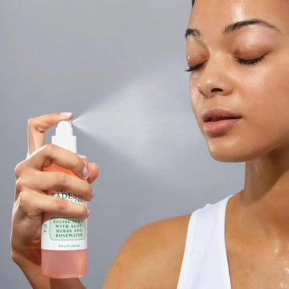 Mario Badescu Facial Spray with Aloe, Herbs and Rose Water for All Skin Types, Face Mist that Hydrates, Rejuvenates & Clarifies, 4 FL OZ Mario Badescu