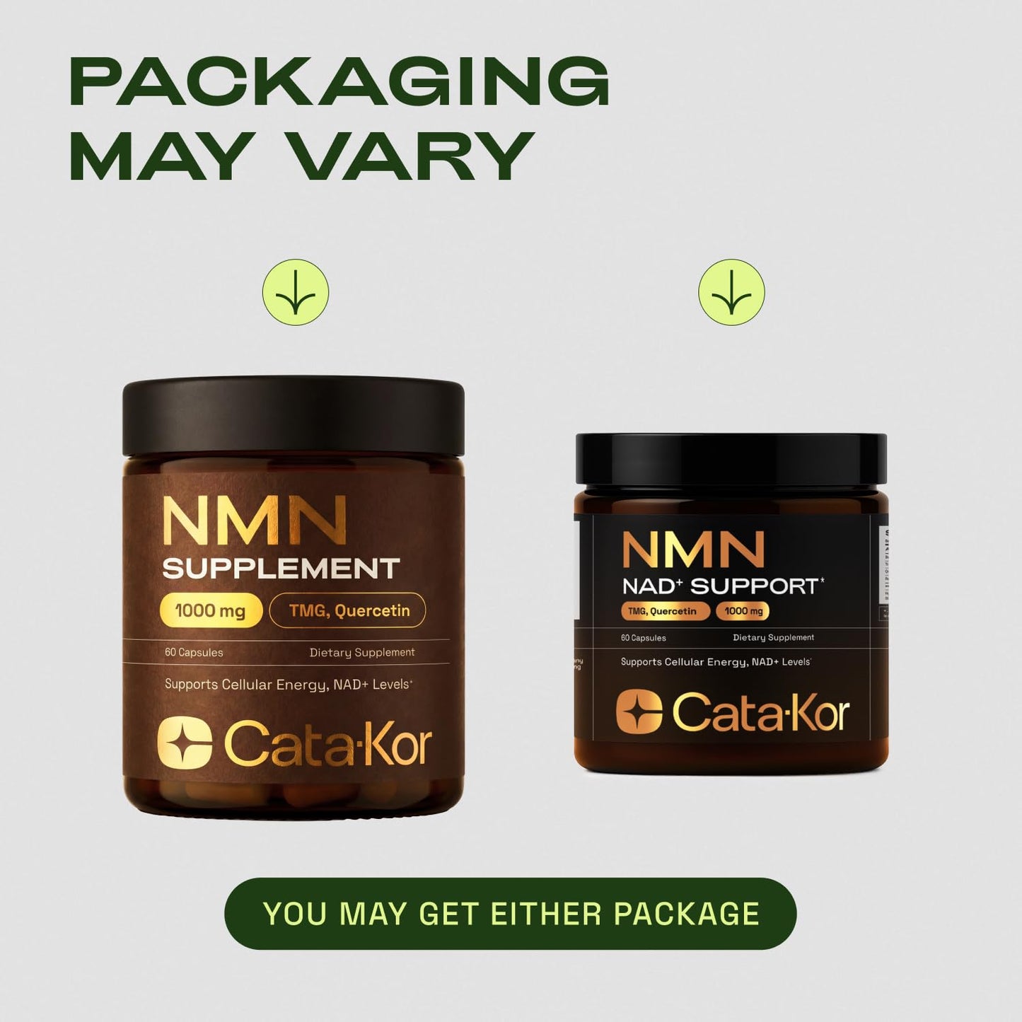 Cata-Kor NMN Supplement – 1000mg Per Serving NAD Resveratrol Supplement with Quercetin | TMG – NMNH Alternative – Supports Cellular Energy & NAD+ Level – 60 Capsules Cata-Kor