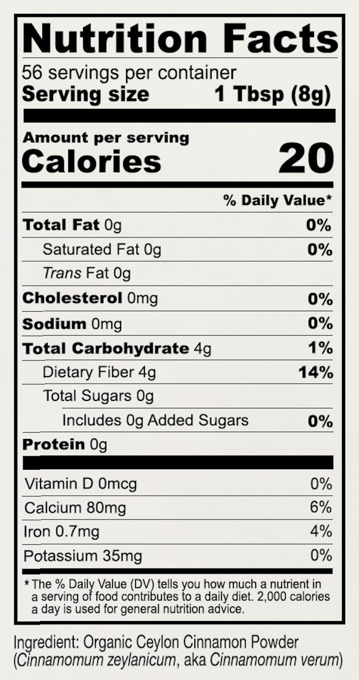 Anthony's Organic Ceylon Cinnamon Powder, 1 lb, Ground, Gluten Free, Non Irradiated, Non GMO, Keto Friendly Anthony's