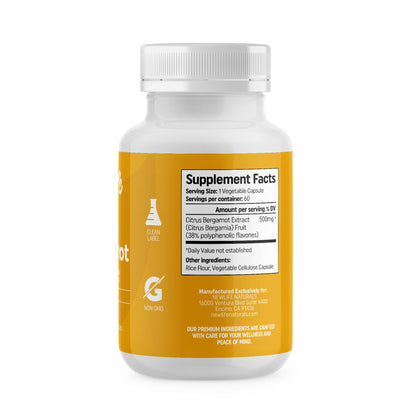 NewLife Naturals Citrus Bergamot Supplements 500 MG - Heart Health - Supplement for Wellness and Aging Support NewLife Naturals