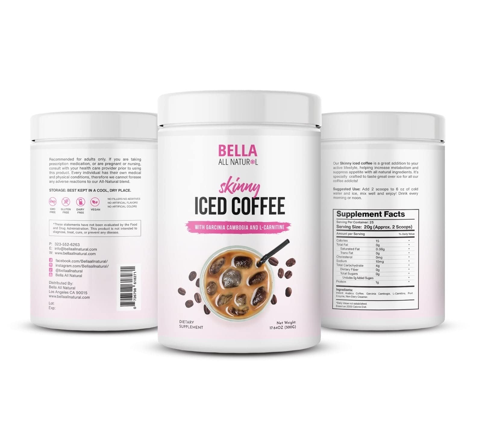 Bella All Natural Skinny Iced Coffee - Good Taste - 500 Grams Bella All Natural buy australia supplements