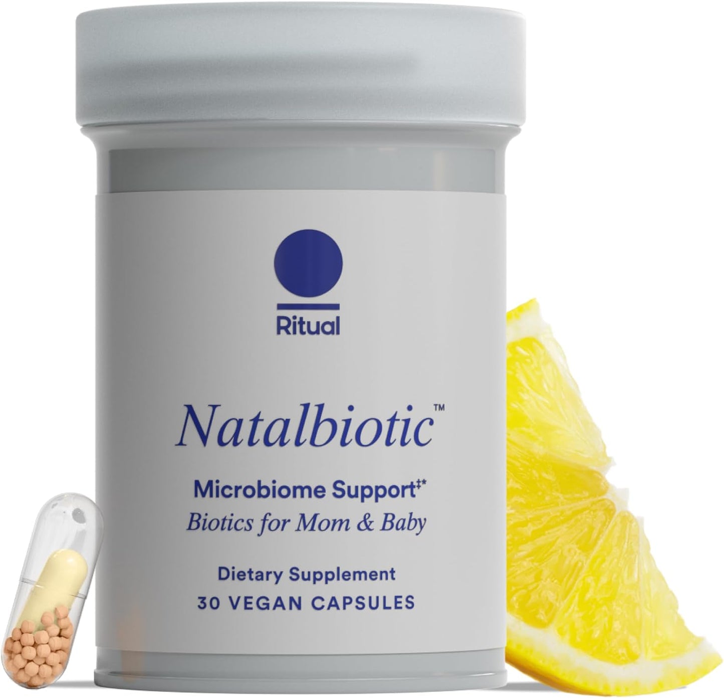 Ritual Prenatal Probiotics For Women - Support Microbiome, Gut, Digestive, Vaginal, and Baby’s Immune Health** - Natalbiotic For TTC, Pregnancy, Postpartum - Vegan - Citrus - 30 Capsules - 30 Servings