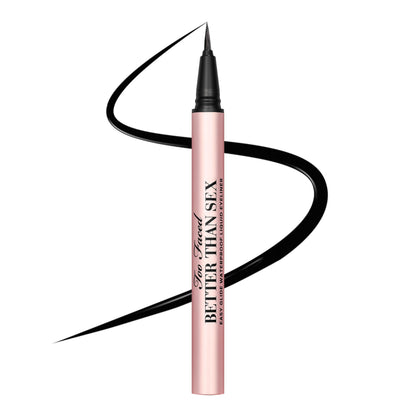 Too Faced Better Than Sex Easy Glide Liquid Eyeliner | Flake & Waterproof Liquid Eyeliner For Intense Pigment, 0.02 Fl Oz, Black Too Faced