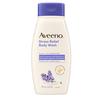 Aveeno Stress Relief Body Wash, Lavender Scent, 18 fl. oz Aveeno