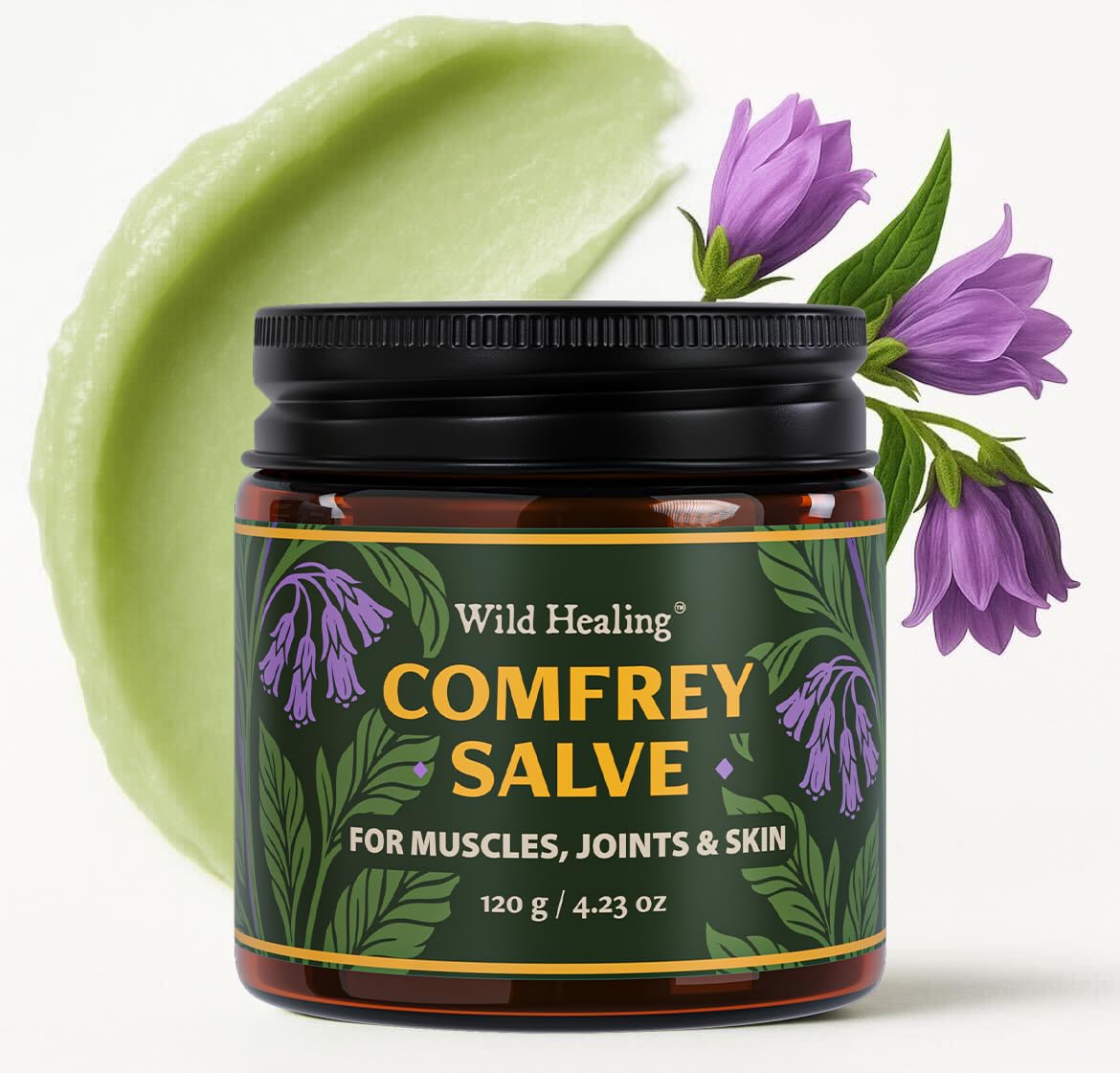 Wild Healing Comfrey Salve – Concentrated Herbal Balm with Arnica, Magnesium & MSM – Soothing Botanical Cream for Joints, Muscles & Dry Skin – 4.23 oz Wild Healing buy australia supplements