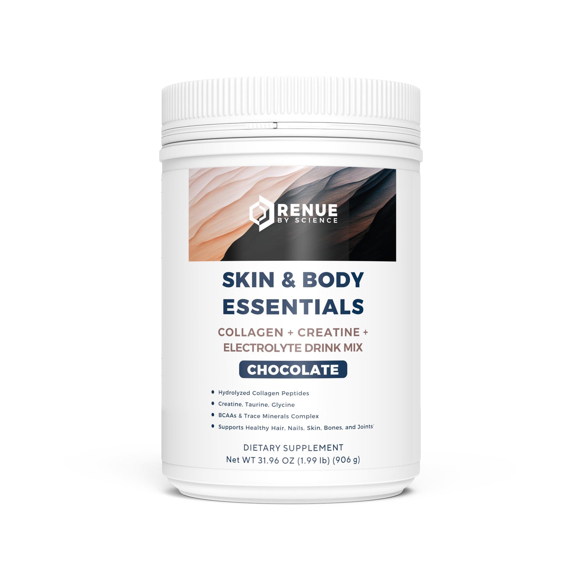 Renue By Science Skin & Body Essentials | Collagen Peptides Electrolytes Creatine & BCAA Powder | Collagen (12g) Creatine Monohydrate (4g) per Serving with Taurine & Glycine | Made in USA - Chocolate Renue By Science buy australia supplements