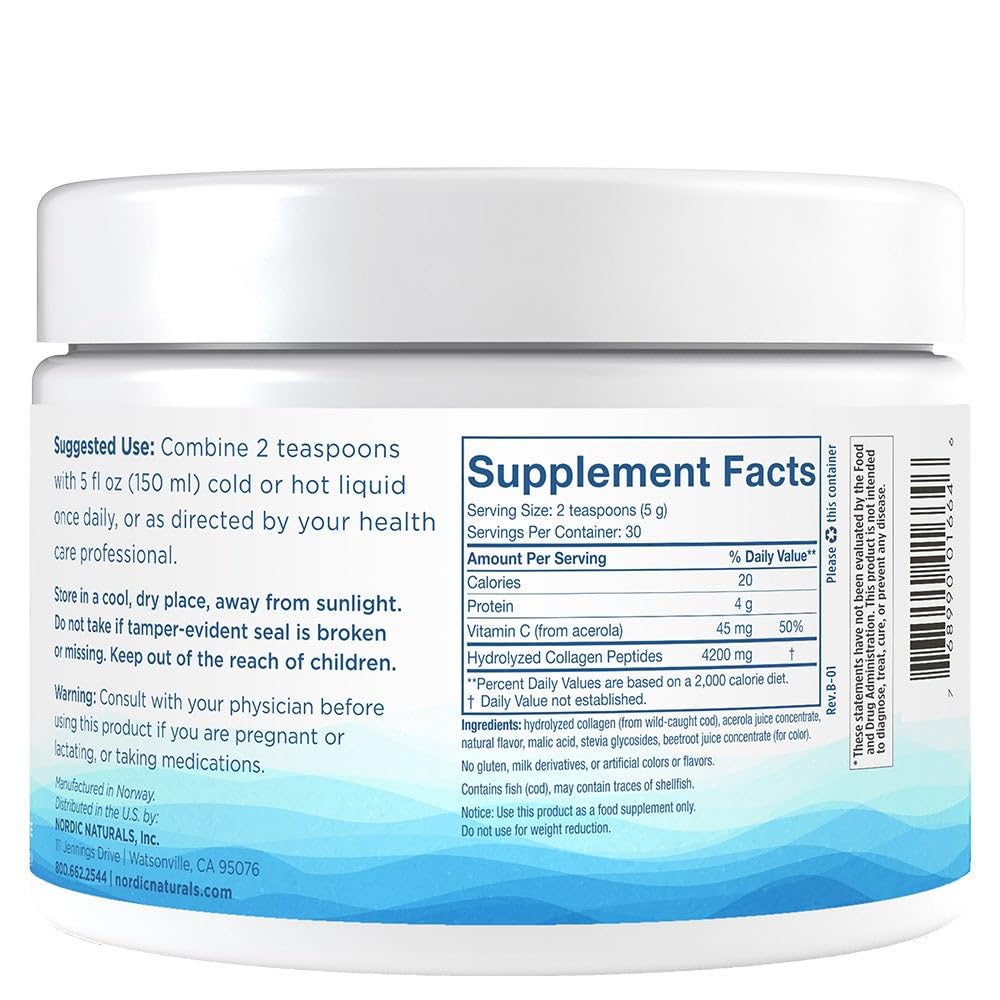 Nordic Naturals Nordic Beauty Marine Collagen Powder, Strawberry - 5.29 Ounces - Collagen Powder Supplement for Healthy Skin, Joints, and Bones, Vitamin C for Antioxidant Support - 30 Servings Nordic Naturals buy australia supplements