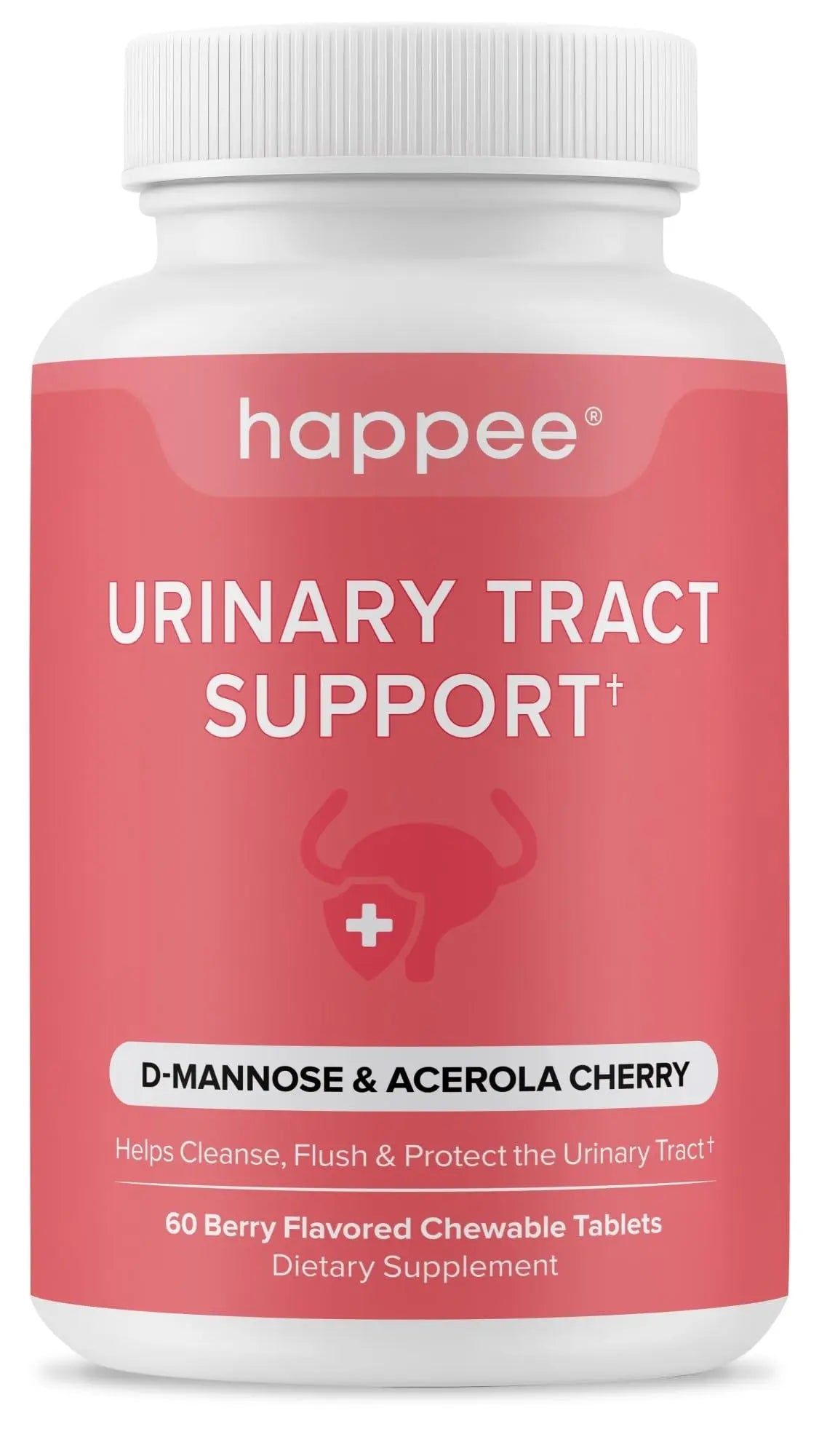 Happee Urinary Tract Health Supplement for Women & Men – Fast-Acting UTI Relief and Prevention, 500mg D-Mannose & Antioxidants, Supports Kidney and Bladder Health, Berry Flavor, 60 Chewables Happee buy australia supplements