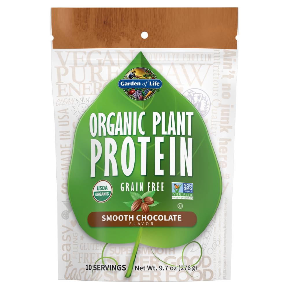 Garden of Life Organic Plant Protein Smooth Chocolate Powder, 10 Servings - Vegan, Grain Garden of Life buy australia supplements