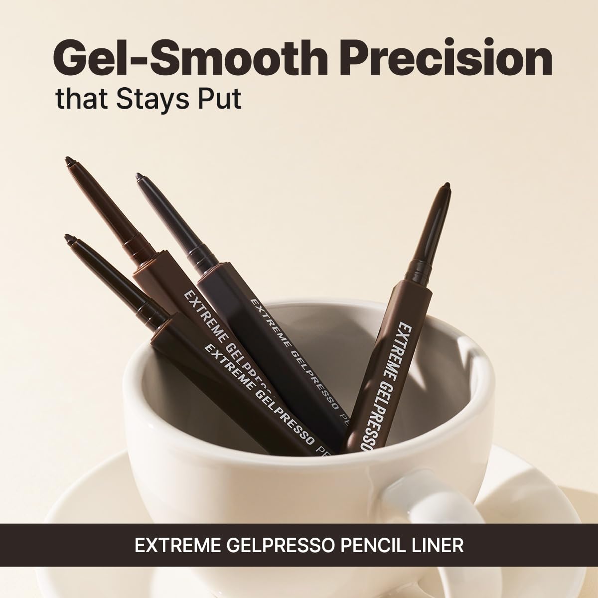 CLIO Extreme Gelpresso Pencil Eyeliner, Gel Smooth Waterproof Formula, High Pigment Color, Smudge Proof Long Wear, Creamy Glide, Tightline Blend Control, Safe for Sensitive Eyes (001 Black Brown) CLIO PROFESSIONAL