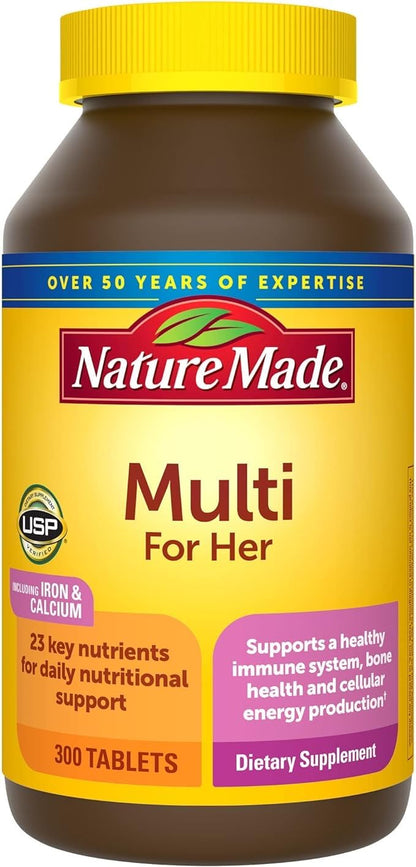 Nature Made Women's Multivitamin Tablets, 300 Count for Daily Nutritional Support Nature Made