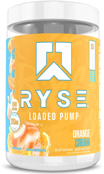 Ryse Loaded Pump Pre Workout Powder - Blue Razz Slush - No Caffeine Stimulant Free Formula for Pump, Power & Endurance - L-Citrulline, PeptiPump, Betaine Anhydrous, Taurine & AstraGin - 25 Servings