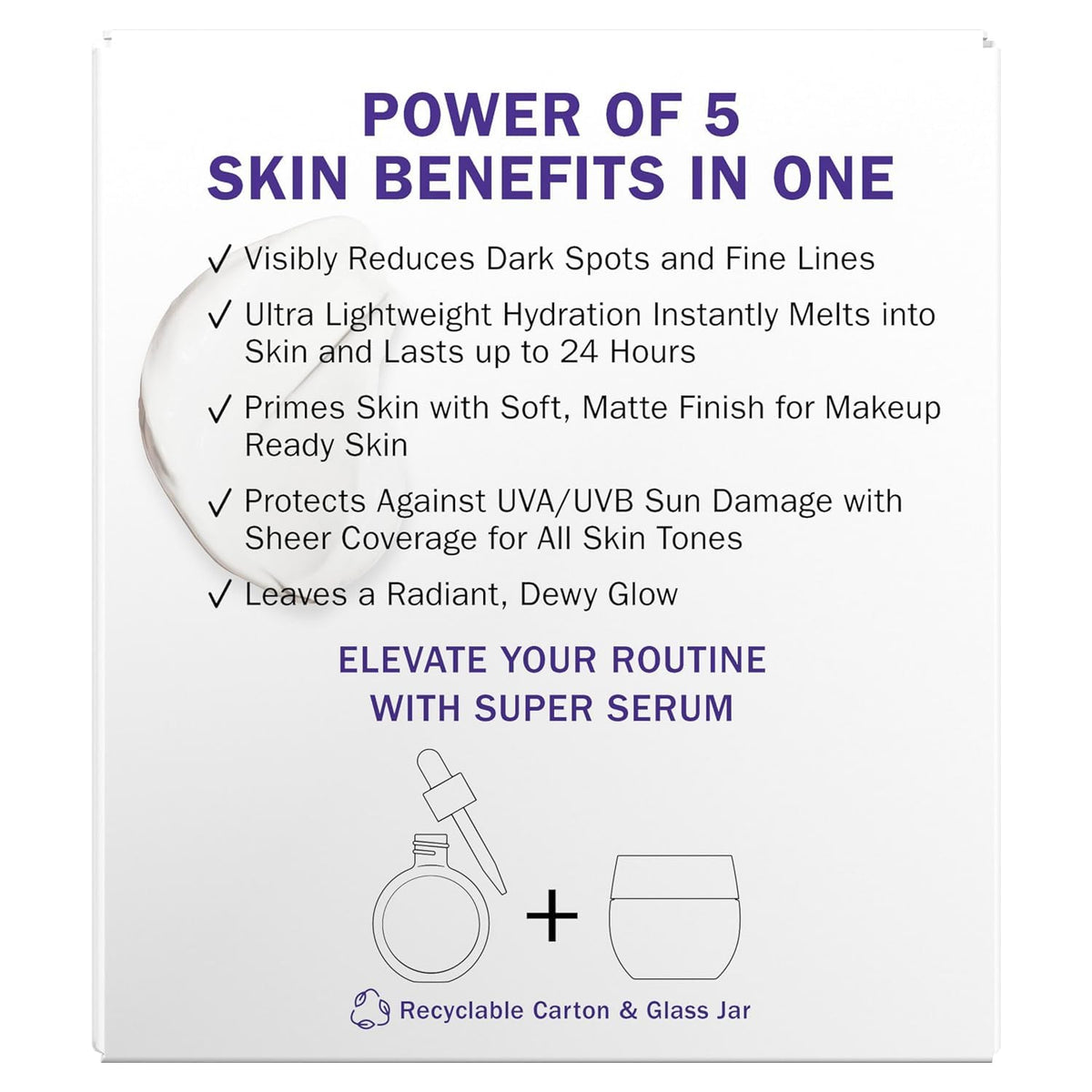 Olay Super Cream with Sunscreen SPF 30, Lightweight Face Moisturizer with Sun Protection, 5-in-1 Skin Care Benefits - Hydrating, Brightening, Firming - Niacinamide, Vitamin C, Collagen Peptide, 1.7 oz Olay