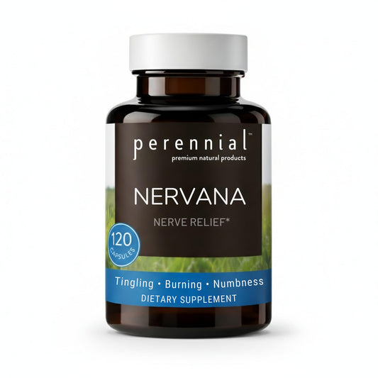 Perennial Nervana – Herbal Nerve Support for Tingling, Burning & Numbness Relief – Promotes Calm Focus & Stress Resilience – Non-Drowsy Mood Balance – 120ct* Perennial