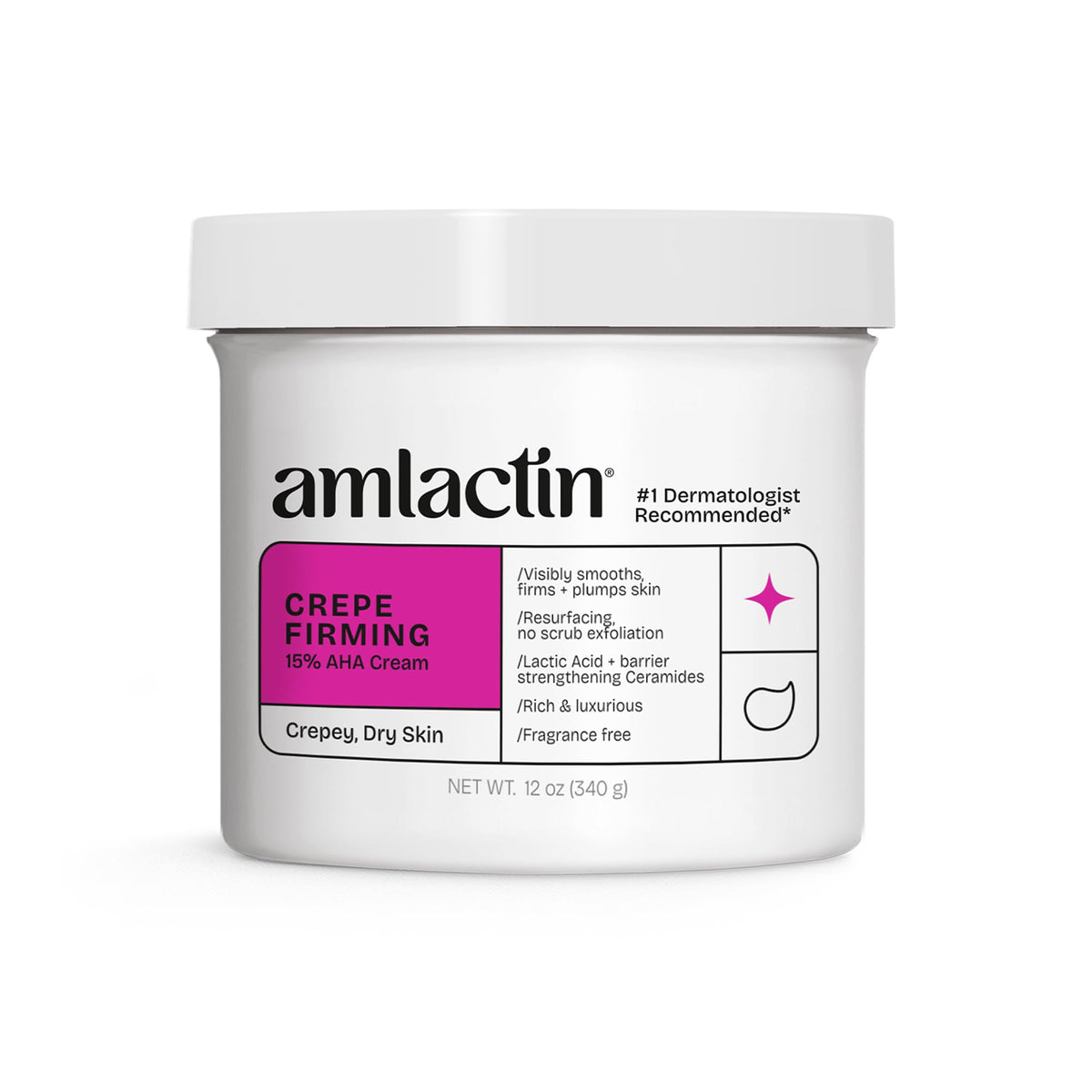 AmLactin Crepe Firming Body Cream, 15% Lactic Acid, 12 oz Amlactin