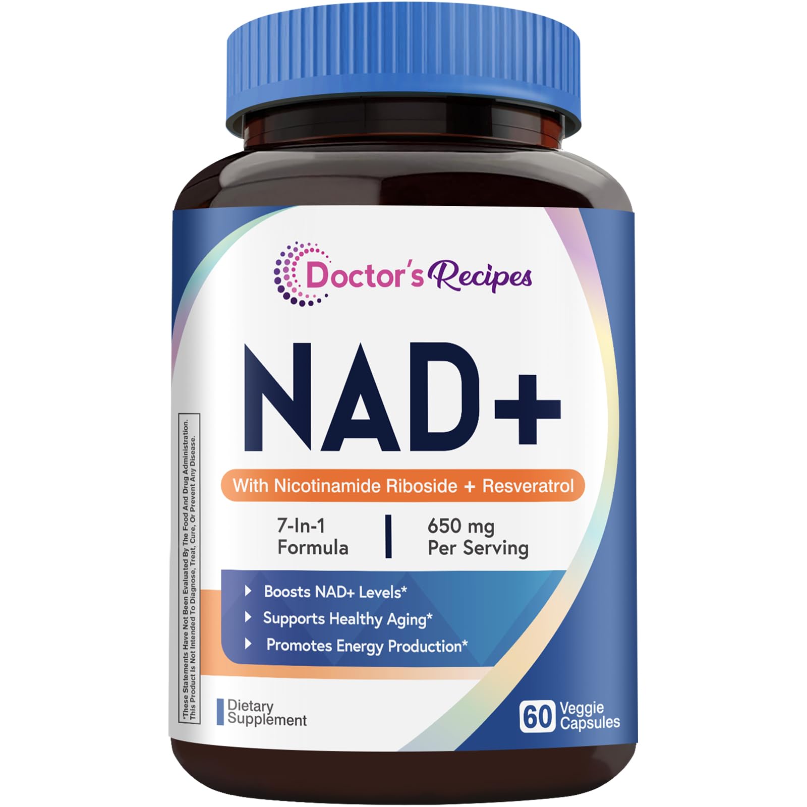 Doctor's Recipes NAD Supplement, Nicotinamide Riboside, Resveratrol, NMN Alternative for Anti-Aging, w/Magnesium Glycinate & L-Tryptophan, 650mg Per Serving, Energy & Mood Boost, 60 Vegan Capsules Doctor's Recipes buy australia supplements