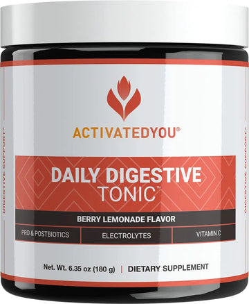 ACTIVATEDYOU Daily Digestive Tonic Kombucha - Support Healthy Digestion & Youthful, Long-Lasting Energy- Prebiotic Fiber, Probiotics, Postbiotics, Vitamin C, Berry Lemonade Flavor (30 Servings) ACTIVATEDYOU buy australia supplements