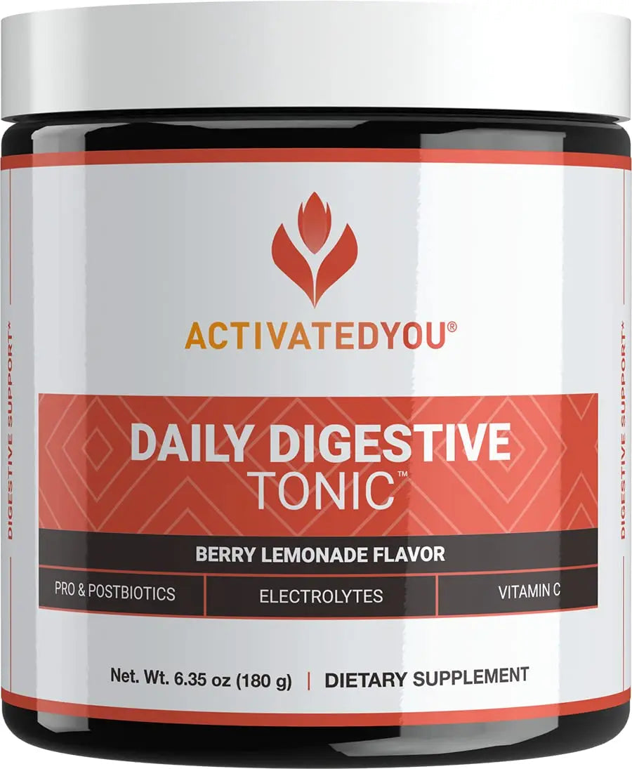 ACTIVATEDYOU Daily Digestive Tonic Kombucha - Support Healthy Digestion & Youthful, Long-Lasting Energy- Prebiotic Fiber, Probiotics, Postbiotics, Vitamin C, Berry Lemonade Flavor (30 Servings) ACTIVATEDYOU buy australia supplements