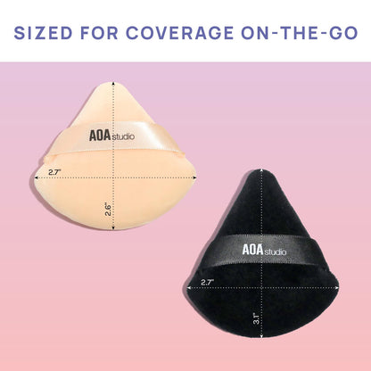 AOA Studio Velvet Puffs Makeup Puff Set of 6 Loose Powder Body Powder, Velour Makeup Blender Sponge Foundation Blending Sponges Set Beauty Makeup Tools(Black/Peach) AOA STUDIO