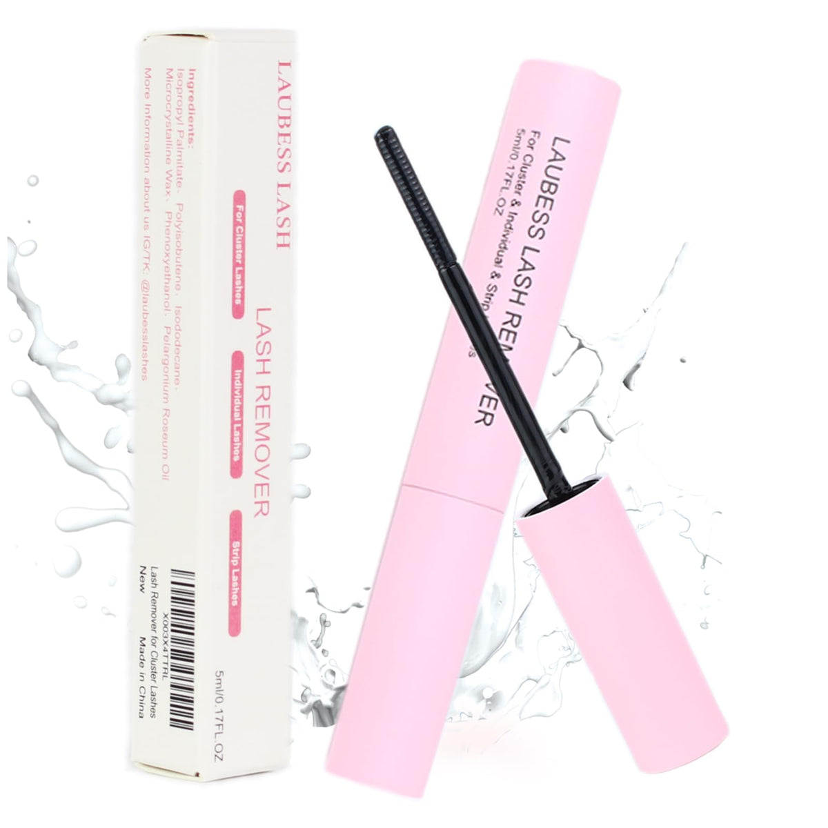 Lash Remover for Cluster Lashes 5ml LAUBESS LASH Remover for Lash Extensions at Home Lash Clusters DIY Eyelash Extension Remover DIY Lash Extension Remover Adhesive LAUBESS LASH