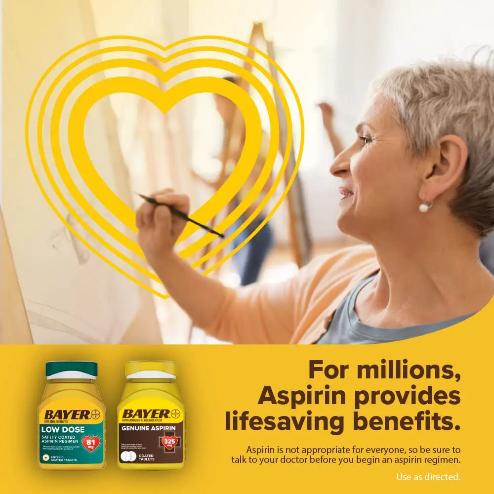 Bayer Aspirin Low Dose 81 mg, Enteric Coated Tablets, Doctor Recommended, Secondary Prevention of Cardiovascular Disease, 300 Safety Coated Tablets (Packaging may vary) Bayer buy australia supplements