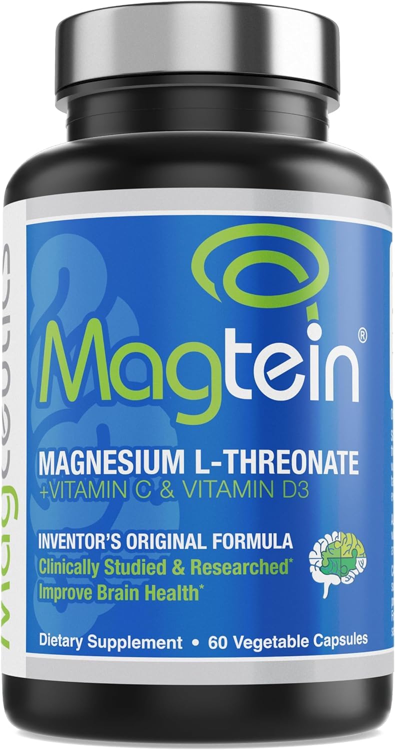 Magtein - Magnesium L-Threonate Supplement, Memory, Focus, Sleep & Brain Health Formula for Men & Women, Cognitive Support for Adults Magtein