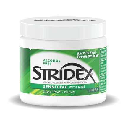 Stridex Acne Pads Sensitive With Aloe 55 Count Alcohol-Free Stridex