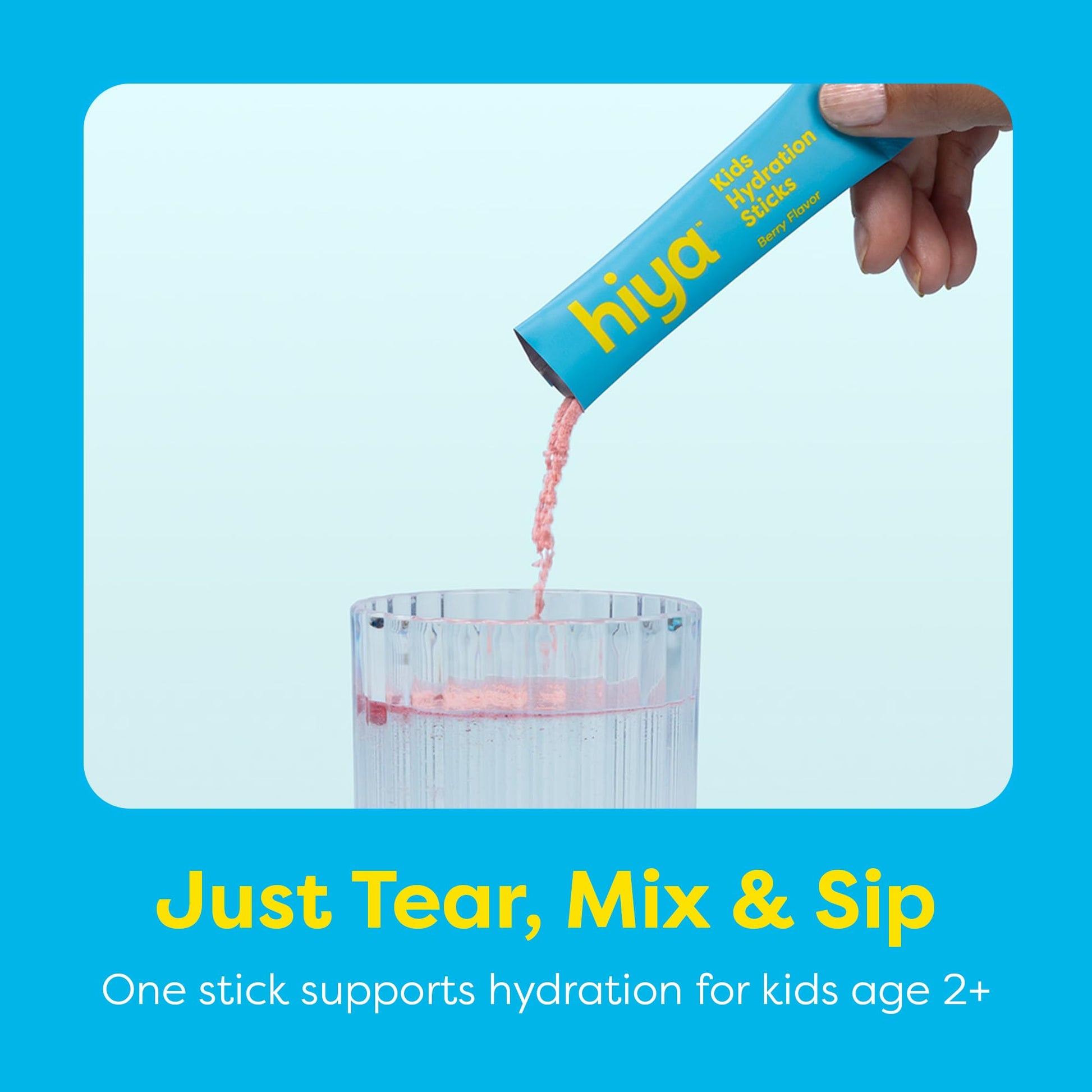 Hiya Kids Hydration with Electrolytes - Zero Added Sugar Berry Flavored Kids Hydration Packets - 15 Sticks - Travel-Friendly Drink Mix for Children Ages 2+ HIYA buy australia supplements