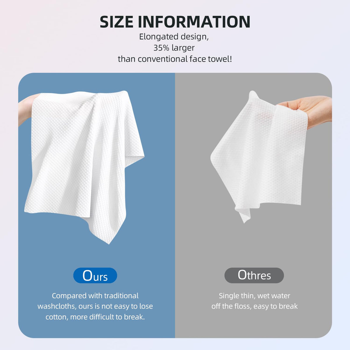 Disposable Face Towels,Viscose Biodegradable Large Dry Wipes,Super Soft & Thick Face Cleansing Towels,Daily Facial Tissues for Sensitive Skin, Makeup Removing,Facial Clean,Nursing,Travel (50 Count) PUPUPE