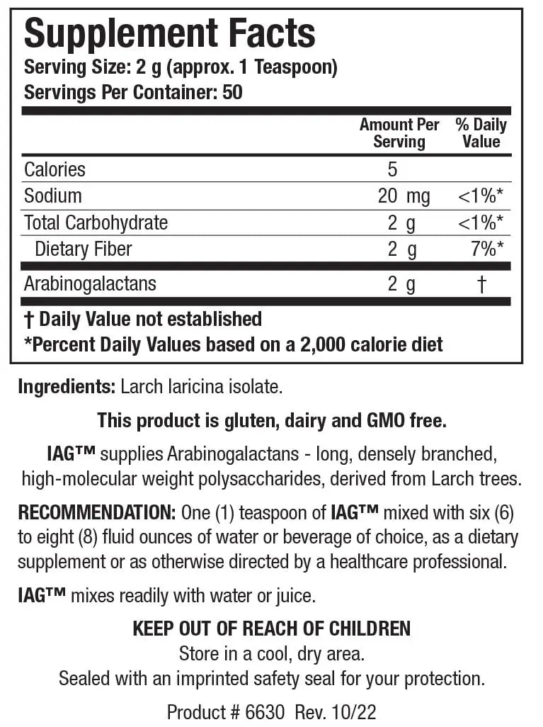 Biotics Research IAG Easy to Dissolve Prebiotic Powdered Formula, Immune Support, Gut Health, Stimulate Butyrate Production, Colon Health 3.6 Ounces BIOTICS RESEARCH