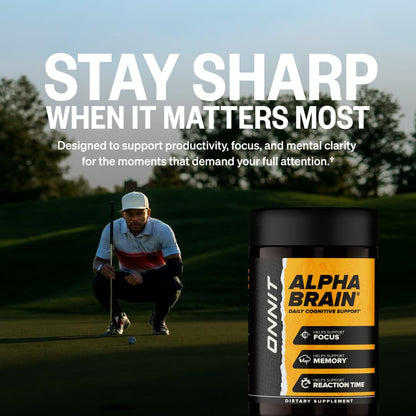 ONNIT Alpha Brain Nootropic Brain Supplement for Focus, Memory, Mental Clarity, Cognitive Support with L-Theanine and Vitamin B6, 90 Count