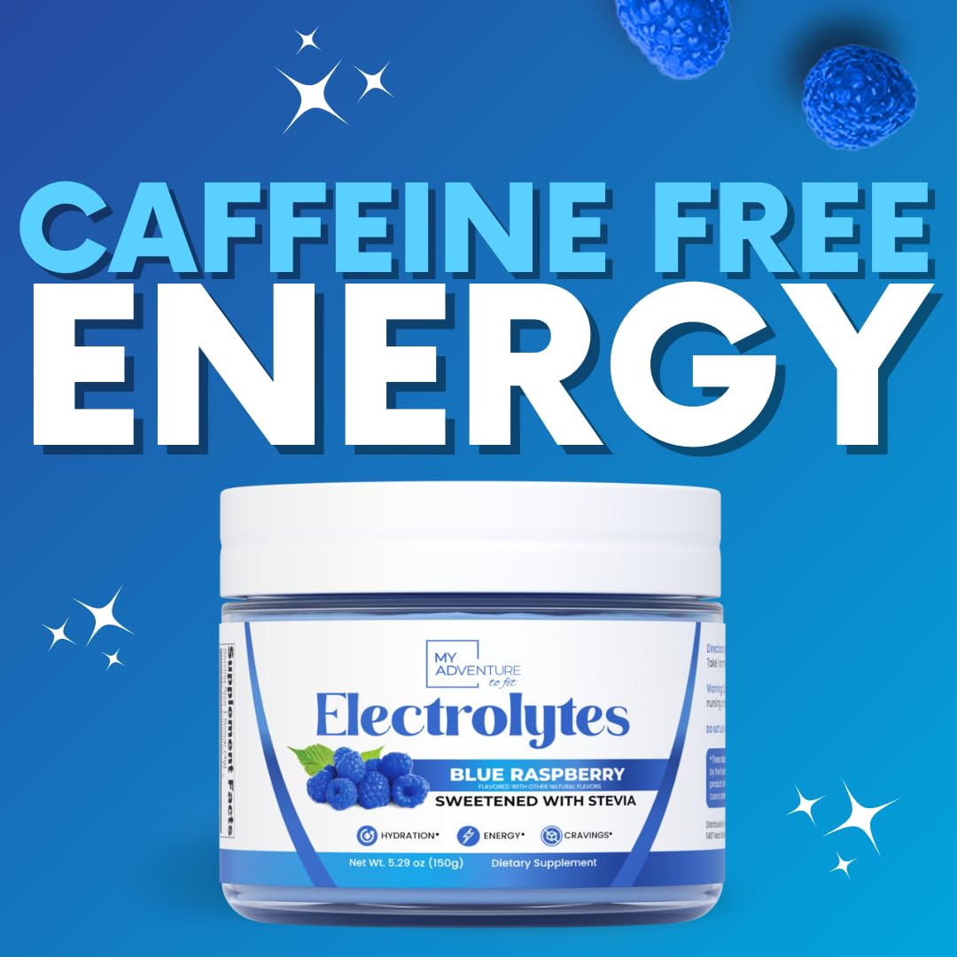 Zero Sugar - Blue Raspberry Electrolytes Powder - Refreshing Hydration - Caffeine Free Energy - All Natural Ingredients - Vegan, Keto and Paleo - Sugar Free Electrolyte Powder Drink Mix - 37 Servings My Adventure to Fit buy australia supplements