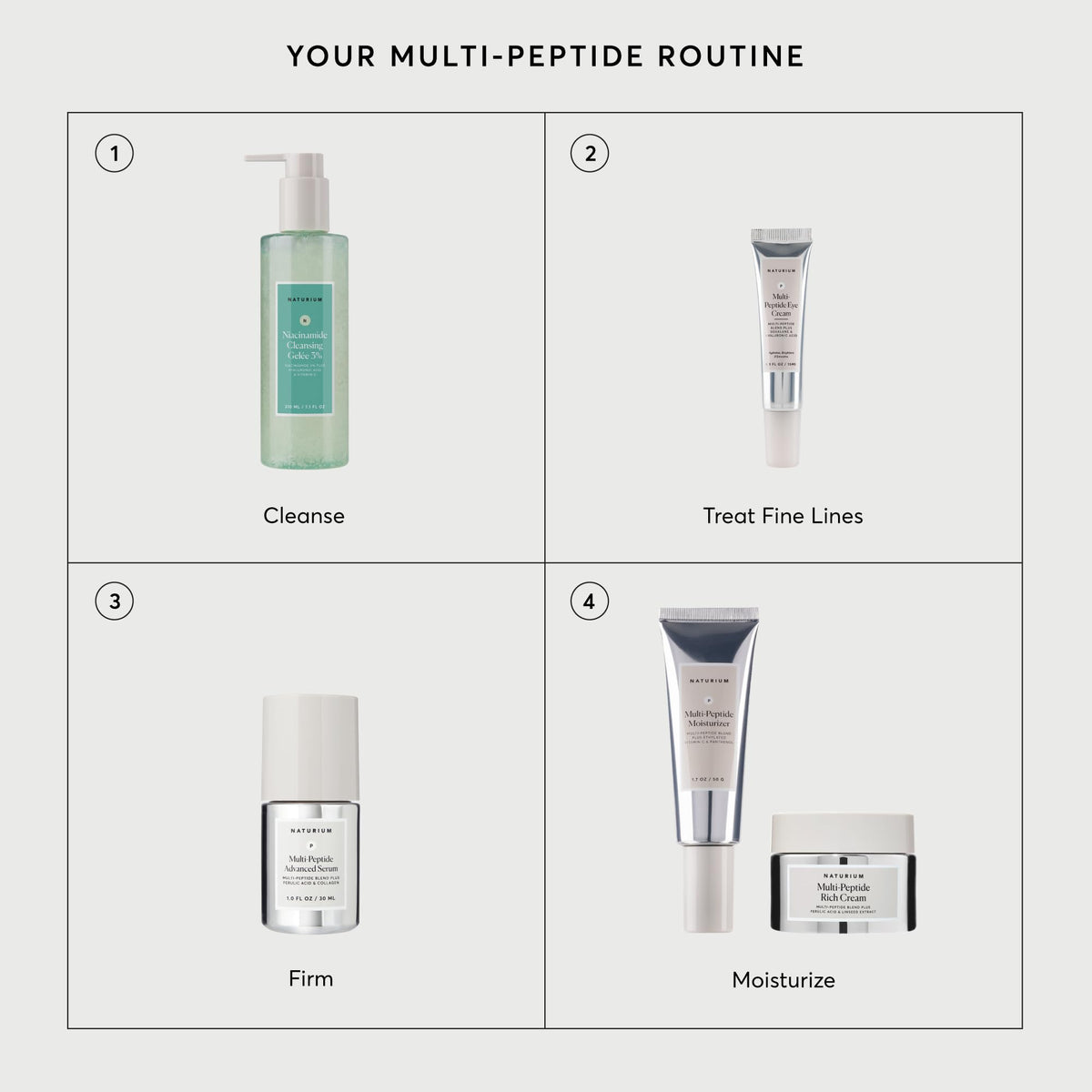 Naturium Multi-Peptide Advanced Serum, Ferulic Acid & Collagen, 1 fl oz Naturium