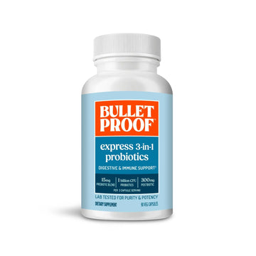 Bulletproof Express 3-in-1 Probiotic & Postbiotics Supplement for Sustained Gut Health, 90 Count Bulletproof buy australia supplements