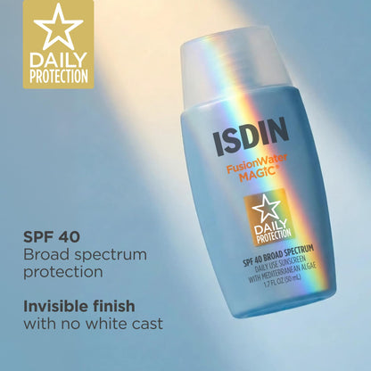 ISDIN Fusion Water MAGIC Lightweight Clear Face Sunscreen SPF 40, 1.7 fl oz ISDIN