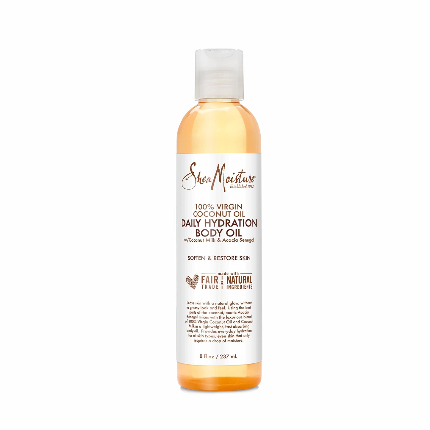 SheaMoisture Daily Hydration Body Oil Virgin Coconut Oil For Dry Skin Paraben Free 8 oz Shea Moisture