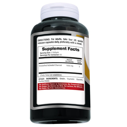 FITO MEDIC'S Lab | Activated Charcoal | 240 caps | Activated Charcoal Pills FITO MEDIC'S
