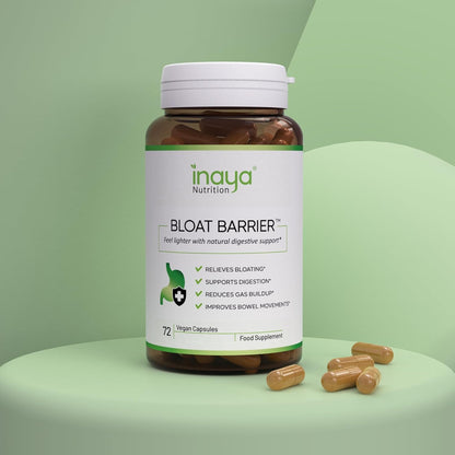 Inaya Nutrition BloatBarrier 72 Capsules - Natural Digestion and Bloating Supplement for Stomach Bloating Relief, Gas Reduction, and Improved Bowel Movements Inaya Nutrition