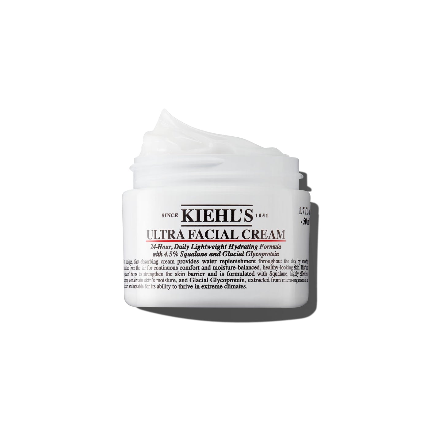 Kiehl's Ultra Facial Cream, with 4.5% Squalane to Strengthen Skin's Moisture Barrier, Skin Feels Softer and Smoother, Long-Lasting Hydration Kiehl's