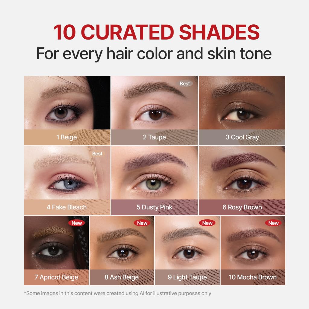 Espoir The Brow Color Fixing Cara #4 Fake Bleach | Easy Fixing without Clumping with Skinny Brush, Long-Lasting & Smudge-proof Eyebrow Mascara, Soft Mood Coloring Tinted Gel, Korean Makeup, 0.1 Fl Oz. Espoir