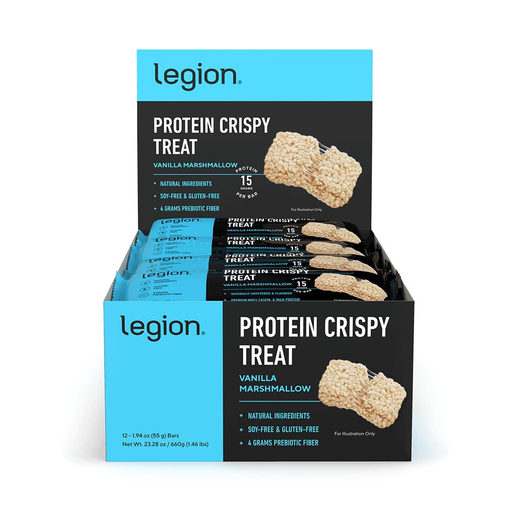 Legion Chocolate Chip Cookie Dough Protein Bar - 100% Whey Protein Bars Low Sugar High Protein with Prebiotic Fiber - Soy-Free, Gluten Free, Naturally Flavored, Low Fat, High Protein Bars (12 Count)